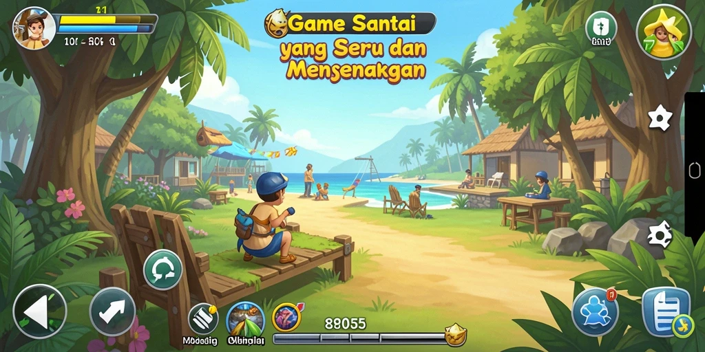 Screenshot gameplay 8055 menampilkan kesenangan bermain casual.