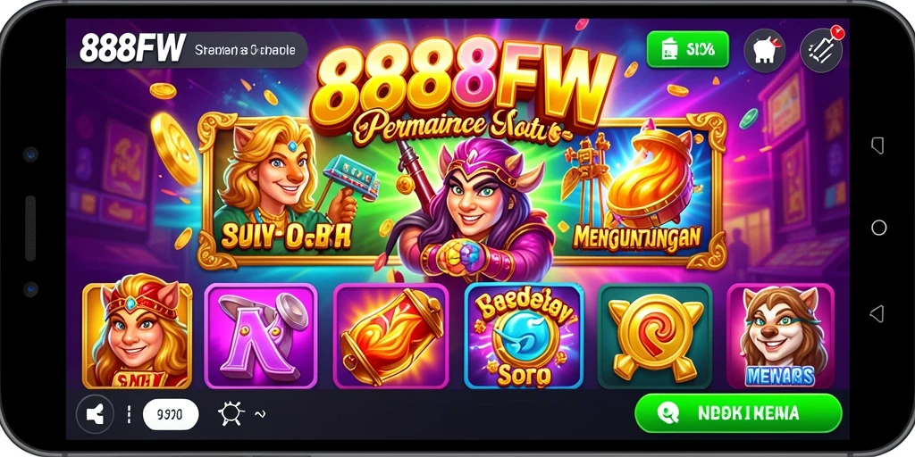 Tampilan gameplay seru di 888FW dengan berbagai tema slot.