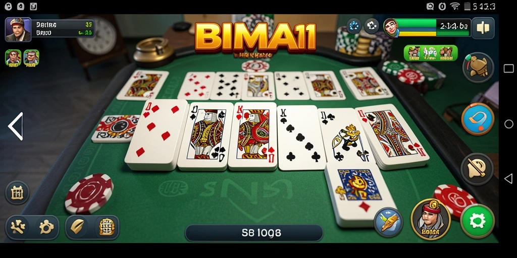 Tampilan gameplay BIMA11 dengan pemain yang sedang berduel dalam permainan Domino.