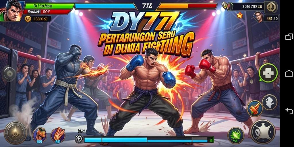 Tampilan gameplay DY777 yang mendebarkan dalam pertarungan Fighting.