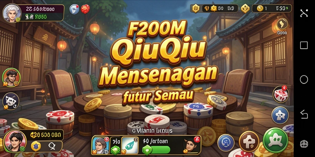 Screenshot gameplay F200M menampilkan keseruan permainan QiuQiu.