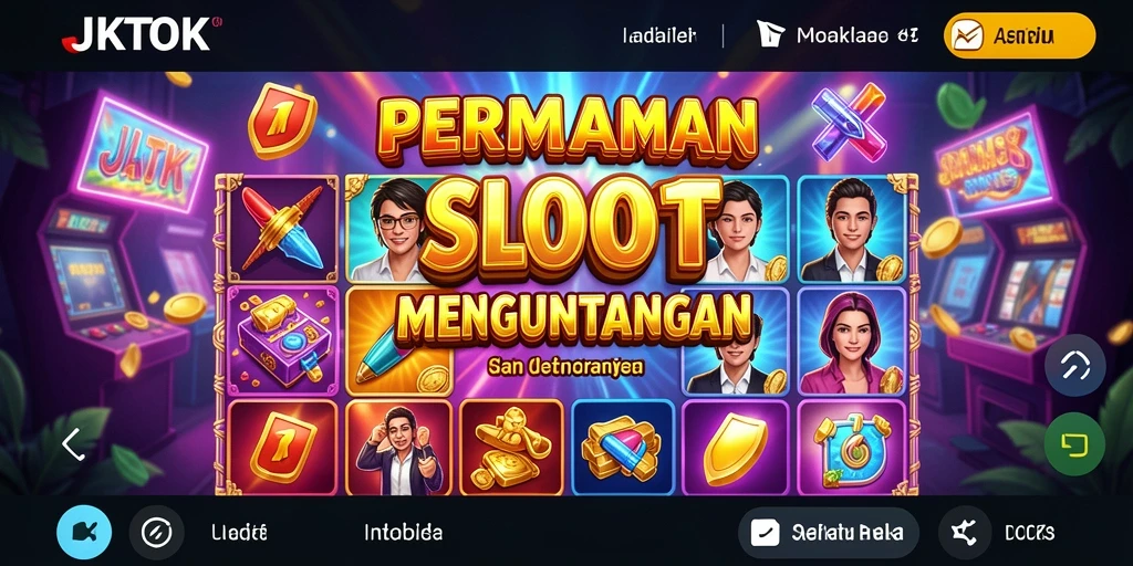 Screenshot gameplay JKTOK yang menampilkan gulungan slot.