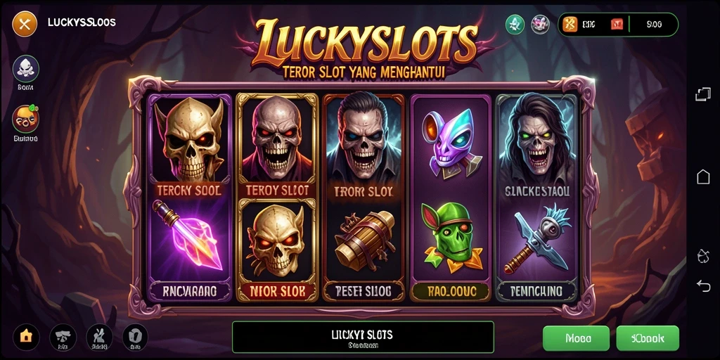 Gameplay LUCKYSLOTS yang menegangkan dan menyeramkan.