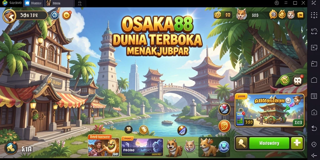 Screenshot menampilkan pengalaman mendalam di dunia Open World OSAKA88.