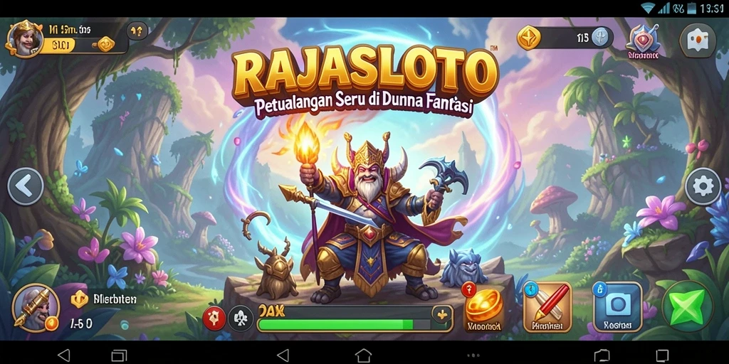 Tangkapan layar gameplay RAJASLOTO menampilkan petualangan seru di dunia penuh tantangan.