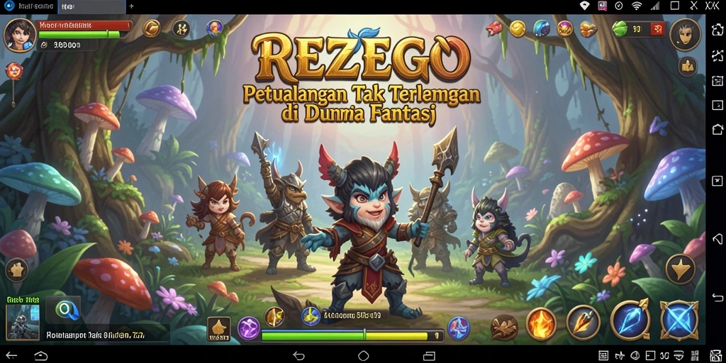 Tangkapan layar gameplay REZEGO dengan pemandangan menakjubkan dan aksi seru.