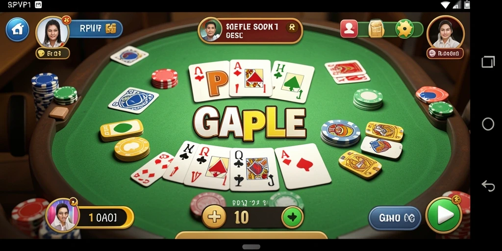 Screenshot dari gameplay RPVIP1 yang menampilkan keseruan bermain Gaple.