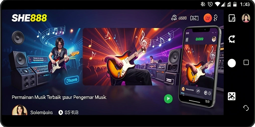 Tampilan gameplay SHE888 dengan berbagai pilihan lagu yang menarik.