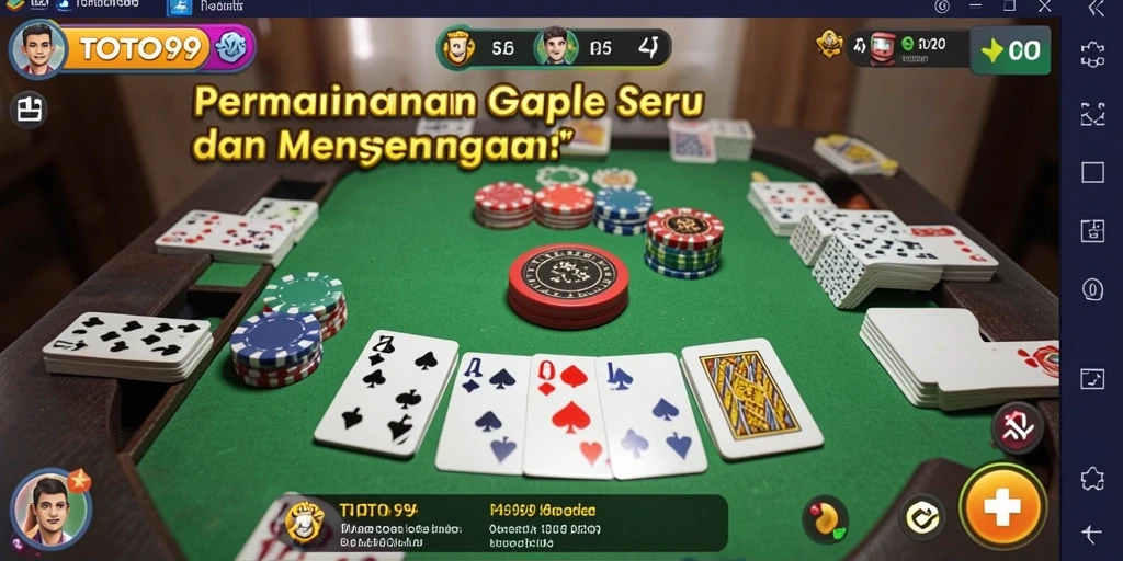 Tampilan gameplay Gaple yang seru dan interaktif di TOTO99.