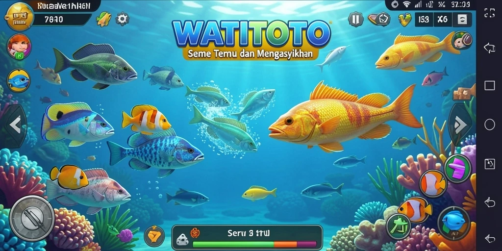 Tampilan gameplay WATITOTO yang seru dan mengasyikkan saat menembak ikan.
