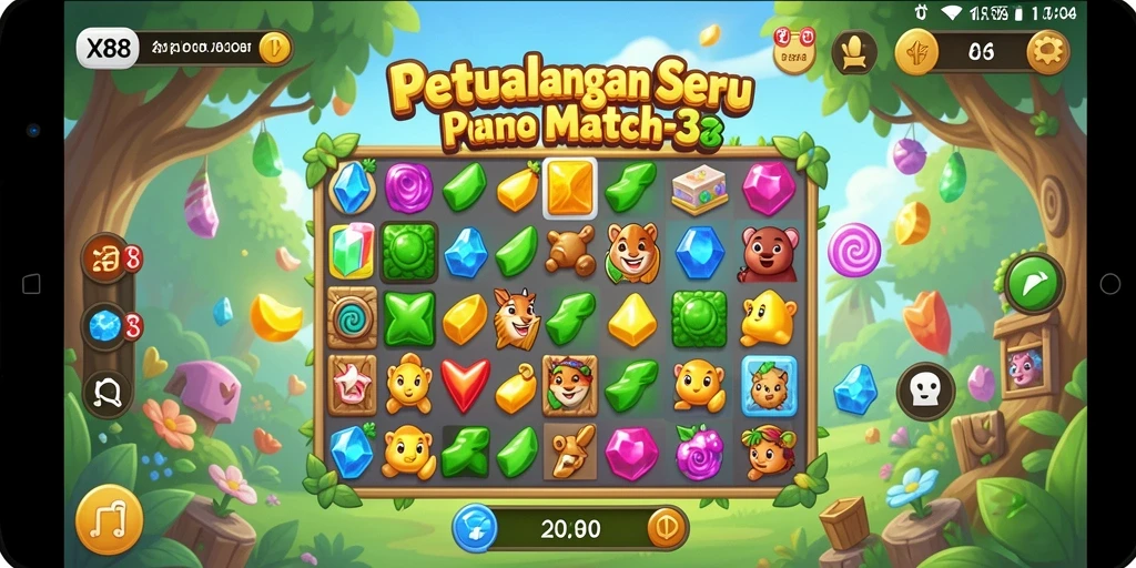 Tampilan menarik dari gameplay X88 yang penuh warna.